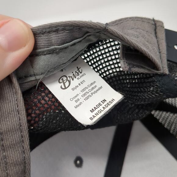 Wander Brewing Snapback Trucker Hat Gray OS Adjustable Mesh Back Brist Blanks - Picture 10 of 10